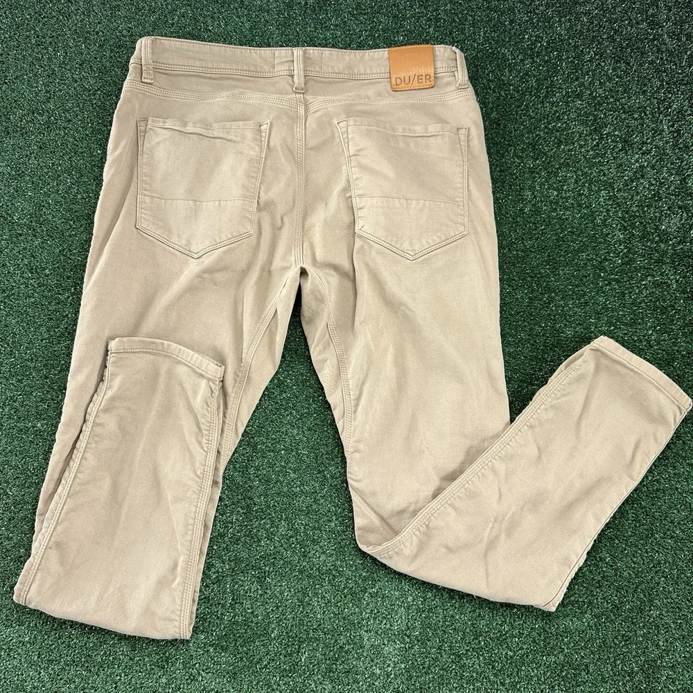 DU/ER Men's Commuter N2X Slim Fit Stretch Pants Jeans Size 36x32 Brown